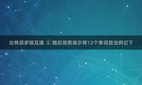 比特派多链互通  3. 随后按照请示将12个单词按法例记下