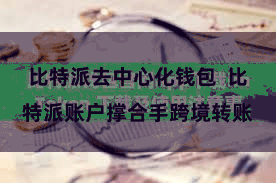 比特派去中心化钱包  比特派账户撑合手跨境转账