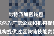 比特派加密钱包  比特派依然为广宽企业和机构提供过区块链技能责罚决策