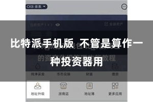 比特派手机版  不管是算作一种投资器用